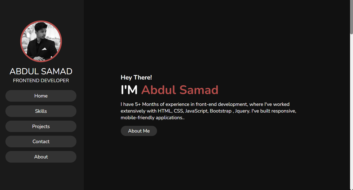 Abdul Samad personal portfolio 2024 project